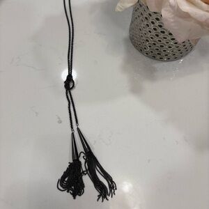 Gunmetal Tassel Necklace